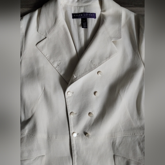 Ralph Lauren Purple Label White Trench Linen Coat 6 - Picture 11 of 12